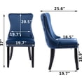 thumbnail image 2 of Velvet Upholstered Dining Chairs Set of 6, Wingback Kitchen Room Accent Chairs with Solid Wood Leg, Dinner Chairs with Nailhead Trim & Button Tufted Back, 2 of 7