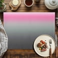 thumbnail image 2 of Placemats Set of 6, Ombre Grey Pink Place Mats Gradient Stripes Tablemats Washable Placemat Table Decoration for Kitchen Table Dinner Party Home Decor Indoor Outdoor 13x19 Inch, 2 of 9
