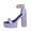Purple, variant on Women's Fashion Casual Summer Style Solid Color Comfortable Open Toe High Heel Thick Heel Shoes Black Size 7