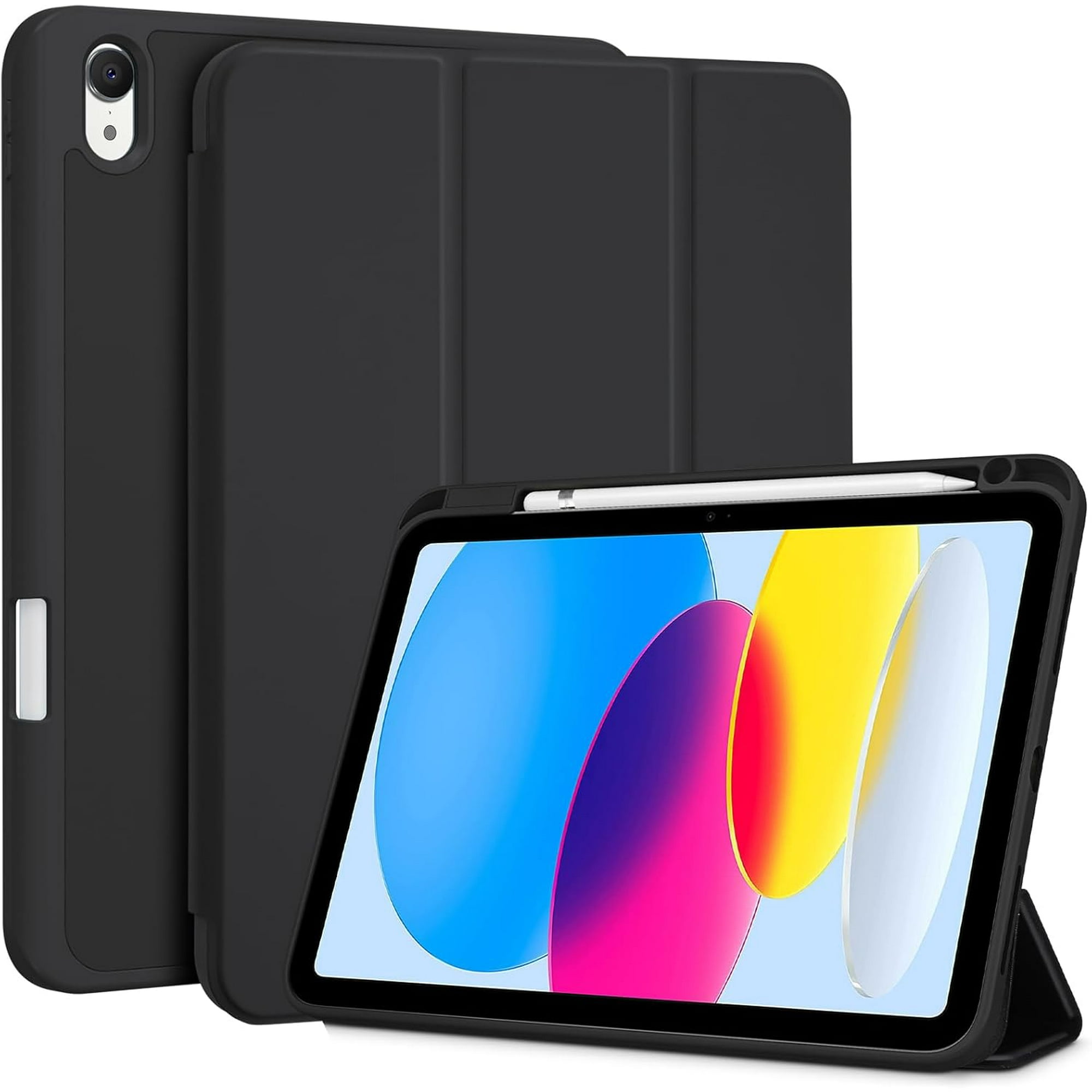ProCase Hybrid TPU Case with Pencil Holder for iPad (A16) 11th Gen 11 inch 2025/ iPad 10th Gen 10.9 inch 2022 -Black