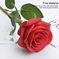 thumbnail image 5 of 20 Pieces Fake Roses Portable Solid Color Simulation Household Wedding Party Artificial Flower Branch Photography Prop Red, 5 of 10