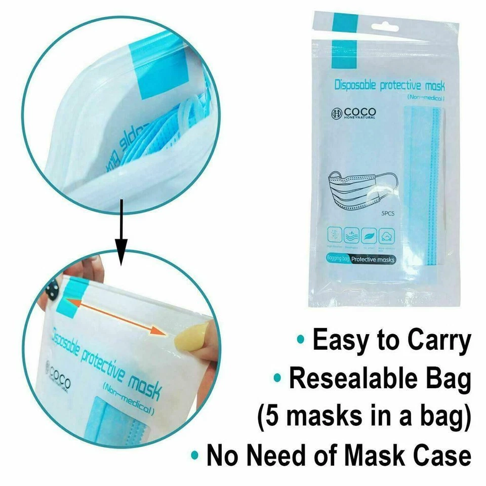 CIRCLE- [100 Pcs] Protective Disposable Face Mask Quality 3-Ply Nose Mouth Cover