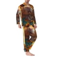 thumbnail image 2 of KLL Hawaiian Style Guinea Pig Sleepwear Mens Flannel Pajamas,Long Cotton Pj Set, 2 of 7
