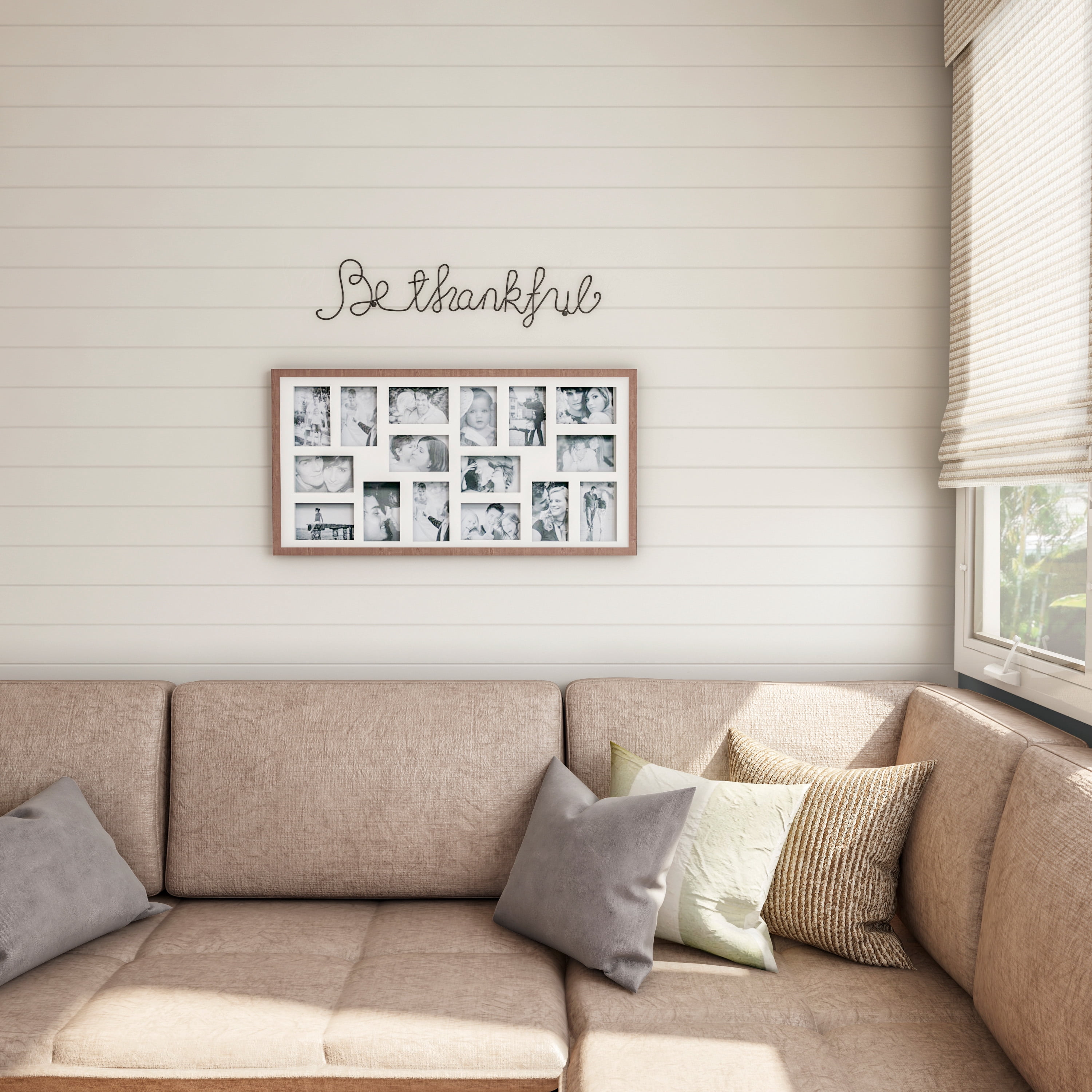 Lavish Home Metal Cutout- Be Thankful Sign-3D Word Art Home Accent Decor- for Modern Rustic, Black