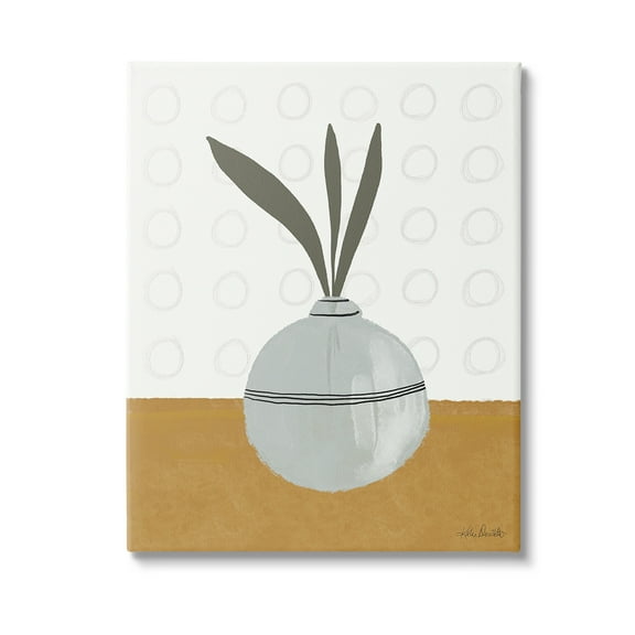 Stupell Industries Leaf Sprigs in Vase Botanical & Floral Painting Gallery Wrapped Canvas Art Print Wall Art, 16 x 20