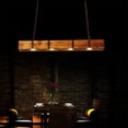thumbnail image 4 of FETCOI 4 Lights Retro LED Ceiling Light Solid Wood Industrial Style Chandelier Rectangular Lighting Fixture, 4 of 7
