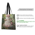 thumbnail image 2 of Canvas Tote Bag for Women Girls Design Print Three Tier Cake with Roses Tote, 2 of 8