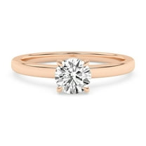 AFFY Solitaire Engagement Rings For Women, 0.50 Carat (ctw) Round Lab Created Moissanite Promise Ring For Her In 14k Rose Gold Over Sterling Silver | VVS1 Quality Ring Size-8.5
