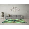thumbnail image 3 of Ahgly Company Indoor Square Abstract Turquoise Blue Modern Area Rugs, 8' Square, 3 of 4