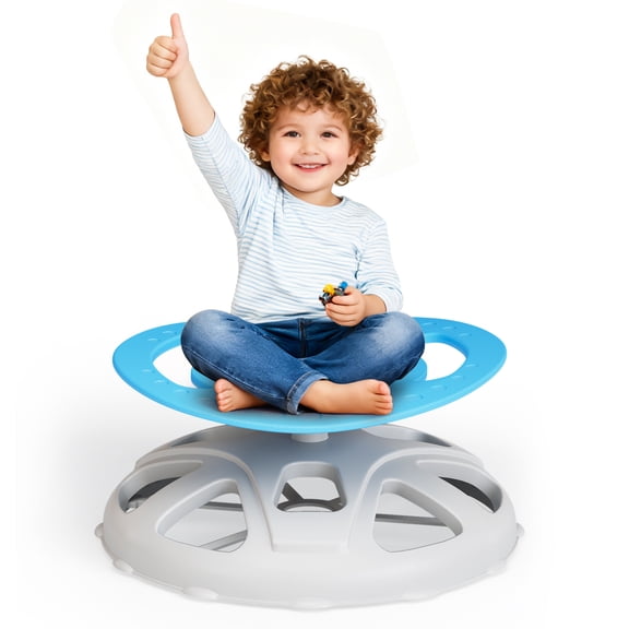 Spinning Chair for Autistic Kids, Sensory Spinning Chair for Autistic Children with Handles, Sensory Toy Spin Seat for Autism & ADHD Children 3  Training Body Coordination, Blue