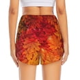 thumbnail image 4 of Vsdgher Autumn Leaf Print Women's Running Double Layer Shorts High Waisted with Pockets Elastic Yoga Workout Athletic Gym Sports, 4 of 8