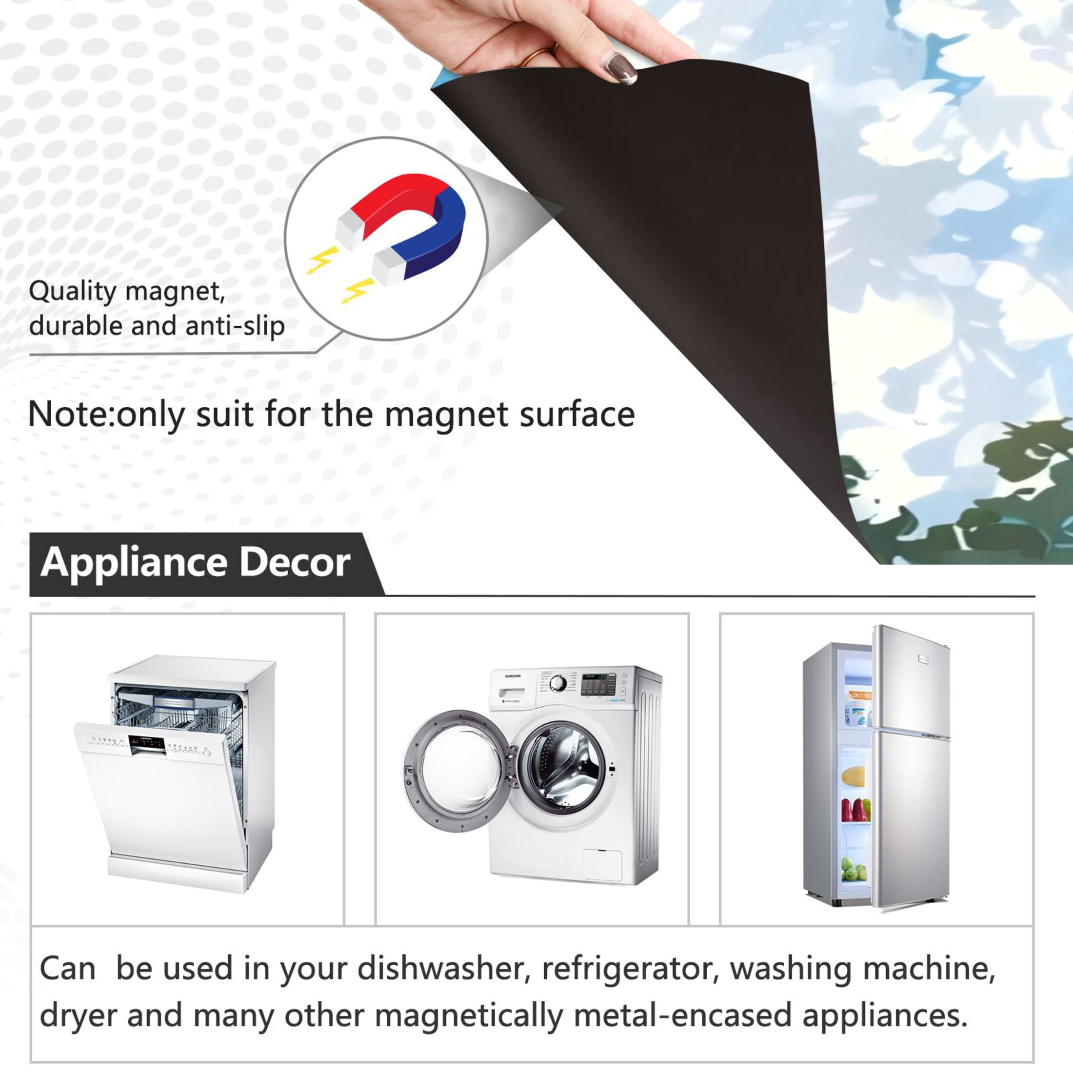 Dishwasher Magnetic Sticker 23x26 Inch Refrigerator Magnetic Sticker Washing Machine Magnetic Sticker Kitchen Panel Magnetic Sticker Home Decor Rivers Trees White Clouds