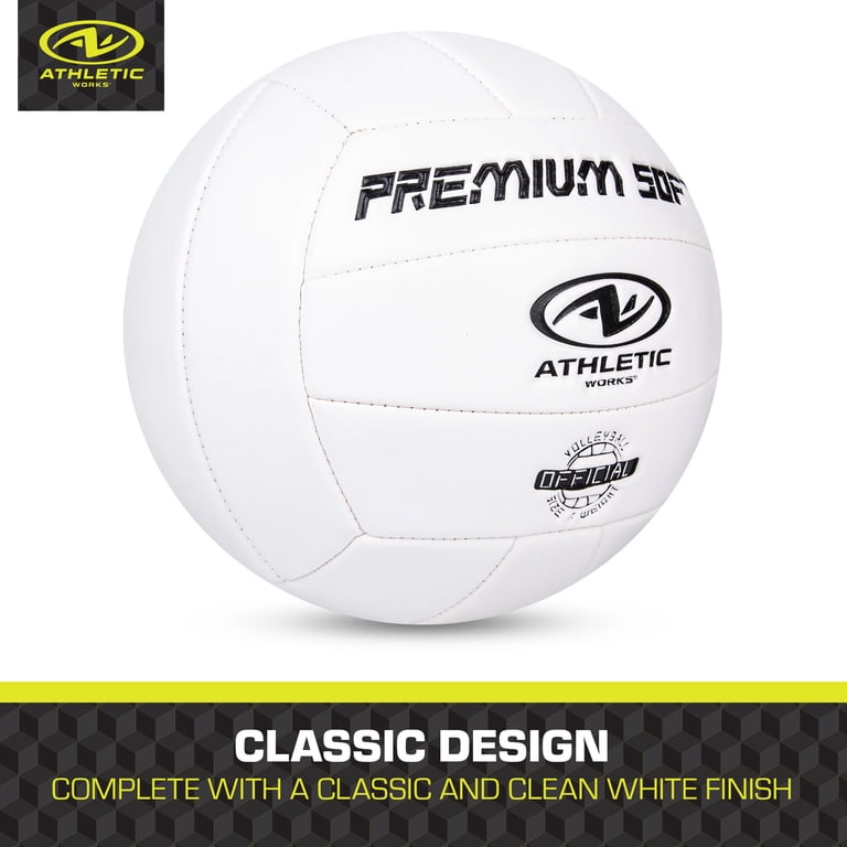 Athletic Works Size 5 Volleyball White Soft Synthetic Leather Ball