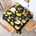 thumbnail image 2 of Yellow Lemon Fruit Slices Black Pattern Square Tablecloth,Waterproof Square Table Cover,Wipeable Spillproof Washable Table Cover for Home Kitchen Party Decor 42"X42"(107x107cm), 2 of 6