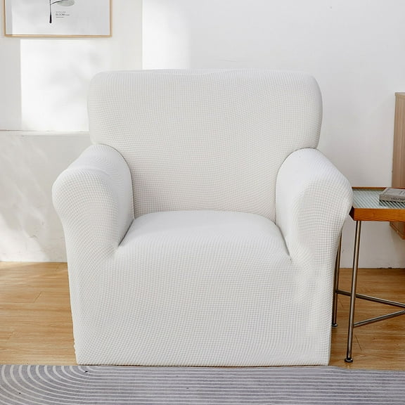 Armchair Cover Stretch Elastic Chair Slipcover, 1-Piece (Off White, Small)