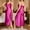 Hot Pink, variant on Voncos Satin Slip Nightgown Women - V-Neck Lace Trim & Side Slit Sleep Dress- Timeless Elegant Sleepwear for Lounging Pink S
