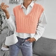 thumbnail image 2 of Women's Aesthetic Clothes Casual V-Neck Pullover Shirt Collision Color Sleeveless Sweater Vest Vests TBKOMH, 2 of 5