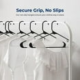 thumbnail image 3 of SereneLife 150 Pieces Plastic Hangers - Space Saving, Heavy Duty, Slim, Clothes Hanger Set, Ideal for Laundy/Daily Use, Can Hold Up to 5.5 Lbs. for Coats, Jackets, Pants & Dress (Black), 3 of 4