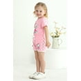 thumbnail image 3 of Happy Town Toddler Baby Girl Summer Outfits Short Sleeve T-Shirt + Shorts Girls Two-Piece Clothes Set, 3 of 8