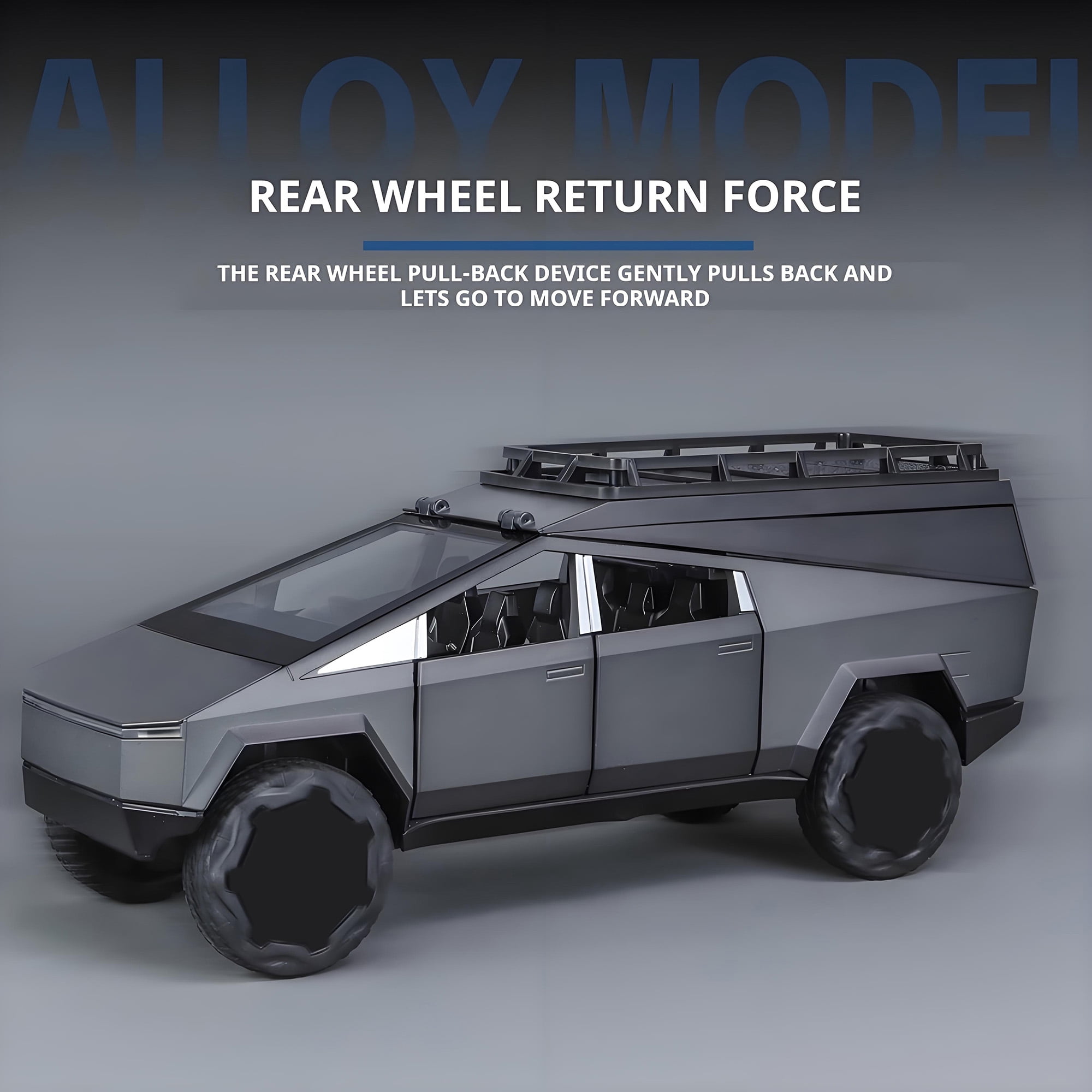 Anmyjuly 1/24 Camping Rv Car Model Toys,Pickup Truck Model with Sound and Light Function, Suitable Gifts, Decorations, Collectibles,Gray