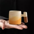 thumbnail image 5 of Mecorevxz Small Coffee Cups Tea Cup, Ceramic Exquisite Fresh Cups with Wooden Handle, Mini Porcelain Demitasse Cups for Coffee or Tea(C), 5 of 7