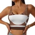 thumbnail image 2 of Haiem Coffee Cafe Cup Pattern Womens Sports Bra - U Neck Padded Low Impact Yoga Bra Workout Crop Top Gym Moisture-Wicking Workout Vest -, 2 of 9