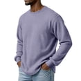 thumbnail image 3 of Mens Waffle Long Sleeve Shirt Loose Fit Crewneck Long Sleeve Thermal Shirts Casual Lightweight Comfort Tops, 3 of 8