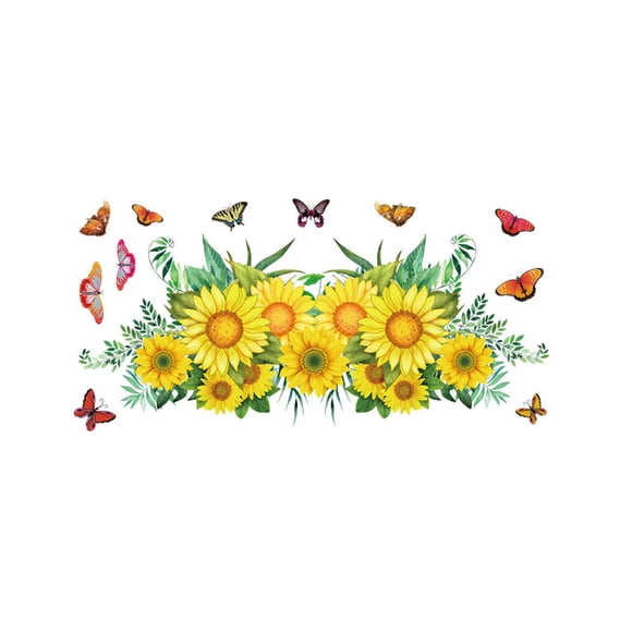 Billuyoard Calcomanías autoadhesivas extraíbles de flores de arte de autoensamblaje de puerta de personalidad pegatinas de pared de cocina Decoración del hogar tipo2/30x60cm