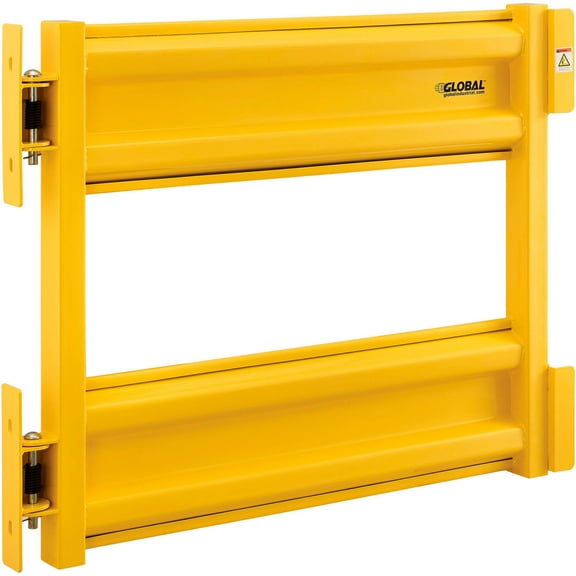 Global Industrial Self-Closing Guard Rail Safety Gate, Safety Yellow, Post Mount