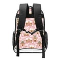 thumbnail image 2 of Honeii Gingerbread Houses Pink Wonderland Print Clear Backpack Heavy Duty Transparent Bag 17" See Through BookBag for Women Men Adults Work Festival Sports Travel, 2 of 7