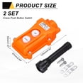 thumbnail image 2 of Uxcell 2 Pcs Interruptor de botón de presión para grúa a prueba de lluvia, estación de control de pendant hacia arriba y hacia abajo, COB-61, 2 vías naranja, 2 of 6