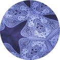 thumbnail image 1 of Ahgly Company Indoor Round Patterned Sky Blue Dress Blue Area Rugs, 3' Round, 1 of 6
