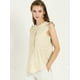 thumbnail image 4 of Blusa Elegante Sin Mangas Vintage Allegra K de la Década de 1950 con Volantes Beige XL, 4 of 6