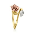 thumbnail image 3 of Ross-Simons 14kt Tri-Colored Gold Rose and Leaf Bypass Ring, Women's, Adult, 3 of 4