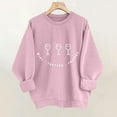 thumbnail image 4 of MELDVDIB Womens Thanksgiving Sweatshirt Funny Printed Fashion Casual Solid Color Oversized Hoodless Sweatshirt Fall Winter Long Sleeve Loose Pullover Tops Pink L, 4 of 7
