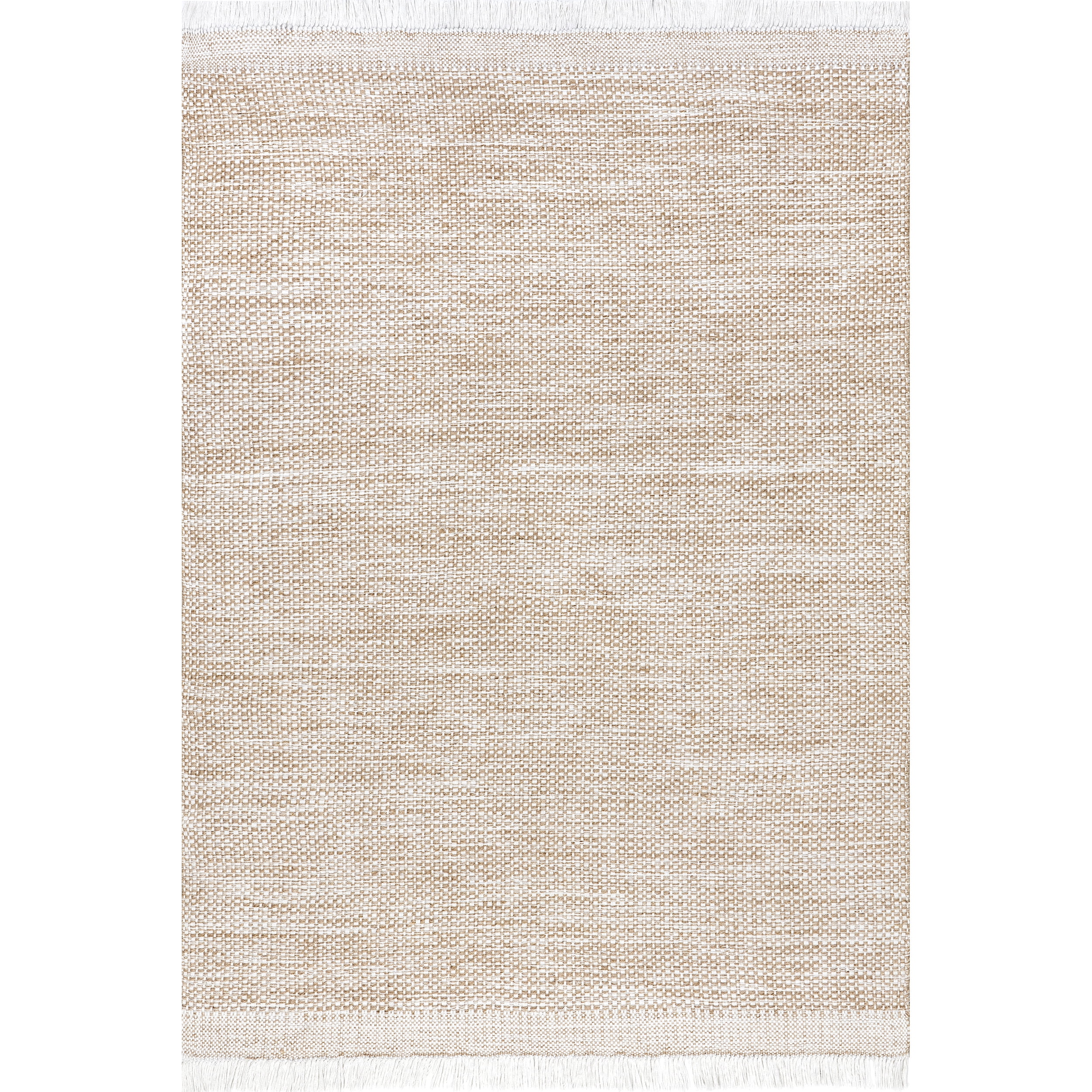 nuLOOM Catherine Solid Farmhouse Fringe Area Rug, 7' 6" x 9' 6", Beige