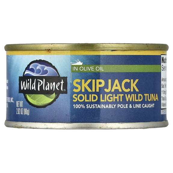 Wild Planet SkipJack Solid Light Wild Tuna in Pure Olive Oil, 2.82 oz (80 g)