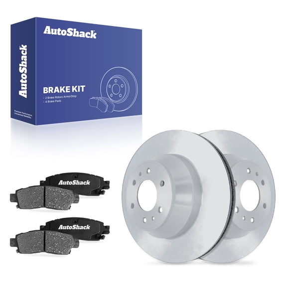 AutoShack Rear Vented Coated Brake Rotors   Ceramic Pads 6-PC Brake Kit Replacement for 2002-2009 Chevrolet Trailblazer 2002-2009 GMC Envoy 2005-2009 Saab 9-7x ArmorStop 12.8" (325 mm)