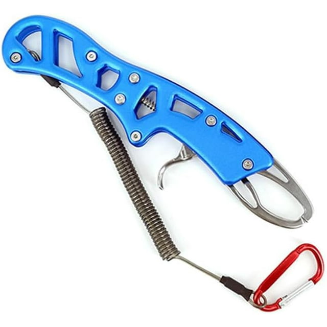 Hweilai Fish Lip Gripper, Aluminum Alloy One Hand Operation Portable Fish Lip Grabber Mouth Clamp Grip Tool Control Tackle for Grab Fish