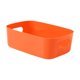thumbnail image 2 of Caja de almacenamiento de escritorio, contenedor con asa, contenedor de almacenamiento, organizador de cosméticos apilable, cesta de almacenamiento de Naranja, 2 of 6