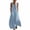 Blue, variant on Womens Washed Crinkled V Neck Button Front Jumpsuit Dual Side Slip Pockets Elastic Waist Loose Full Length Comfortable Casual One Piece Long Trousers