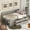 Gray + Solid Wood+Twin, variant on Full Size Daybed with Drawers and Shelves, Walnut Full Size Daybed with Drawers and Shelves, Walnut
