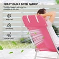 thumbnail image 4 of Outsunny Portable Sun Lounger, Lightweight Folding Chaise Lounge Chair w/ Adjustable Backrest & Pillow for Beach, Poolside, Patio, Silver Frame Pink, 4 of 9