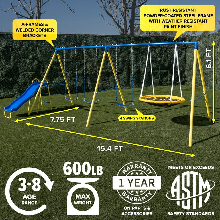 Swing Big 3枚セット Sportspower Playground Swing Set with Triple Adjustable Swings
