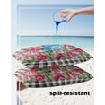 thumbnail image 4 of Pack of 2 Outdoor Pillow Covers, Summer Spring Vintage Flowers Tulips Black White Plaid Waterproof Square Throw Pillowcase Cushion Decorative Pillow Covers for Couch Patio Tent, 20x12 in, 4 of 6