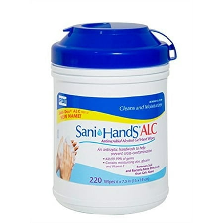 Antimicrobial Hand Sanitizer Sani-Hands ALC Antimicrobial Alcohol Gel Hand Wipes, 220 Count , P15984 - Case of 6 ()