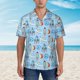 thumbnail image 2 of Fotbe Cartoon Rocket With Space Camisa Hawaiana para Hombre Unisex – Camisa Casual de Verano con Botones de Manga Corta de Algodón y Lino,X-Large, 2 of 7
