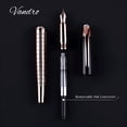 thumbnail image 4 of Vandro Complete Luxury Fountain Pen Set - Comfortable Grip with Smooth Fine Nib - Includes 10 Pack Ink Cartridges, Black Ink Bottle, Ink Refill Converter & Gift Box - Rose Gold, 4 of 7