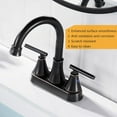 thumbnail image 7 of Kede Bathroom Sink Faucet 4 Inch 2 Handle Centerset Oil Rubbed Bronze Lead-Free Modern Bathroom Faucet Vanity Faucet with Pop-up Drain Stopper and Supply Hoses, 7 of 7