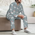 thumbnail image 6 of Bingfone Men's Pajama Set 2 Piece Loungewear PJs, Long Sleeve with Pajama Pants-Cartoon Poodle Dog, 6 of 7